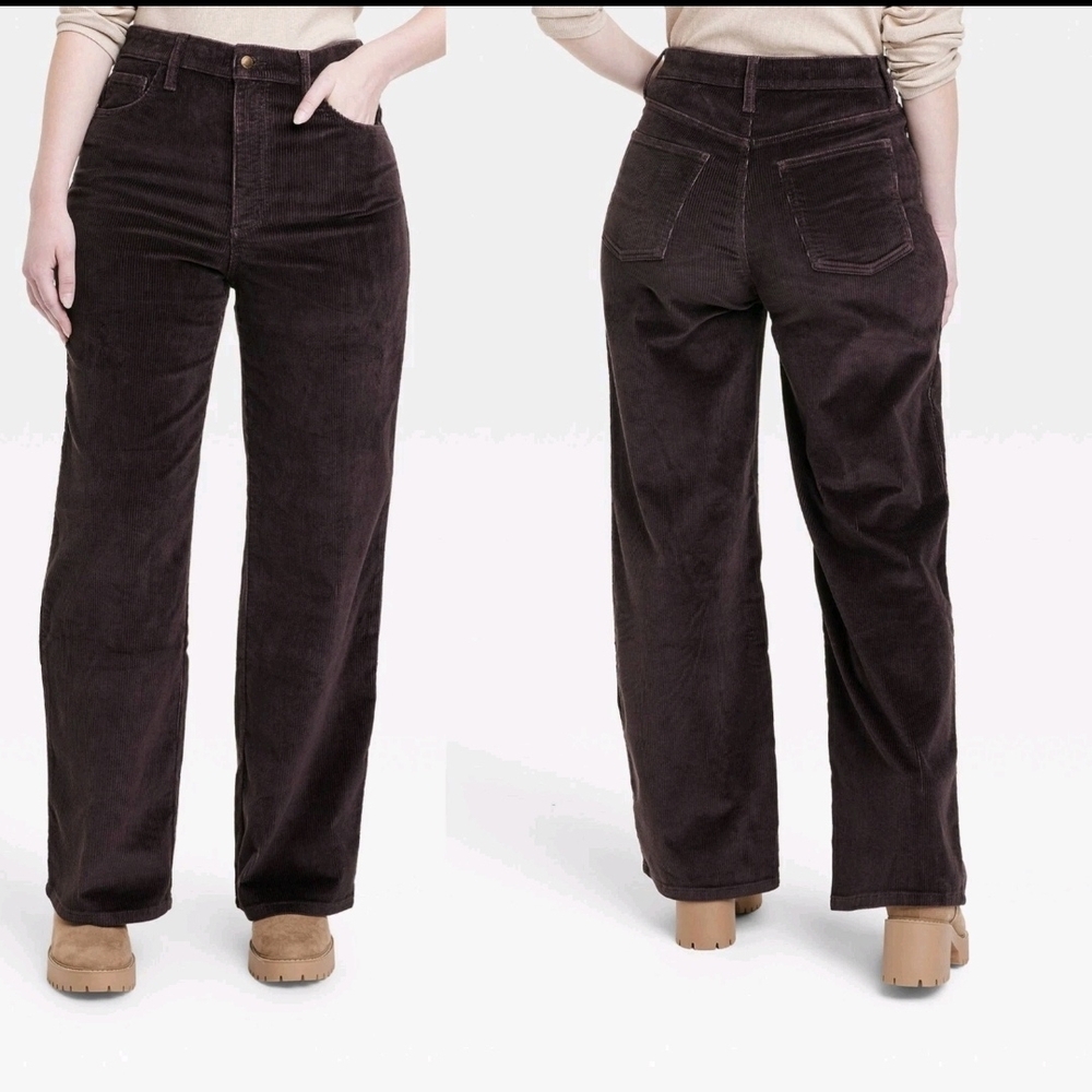 Universal Threads Women’s BROWN High Rise Wide Leg Corduroy Pants  Size 6R